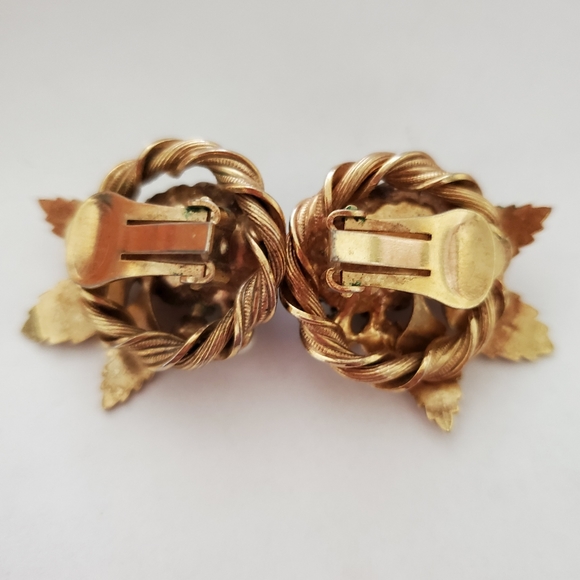 Turquoise clip earrings Vintage - Picture 2 of 2